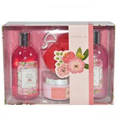 Opaline Rose Petals 4pc Bath Set